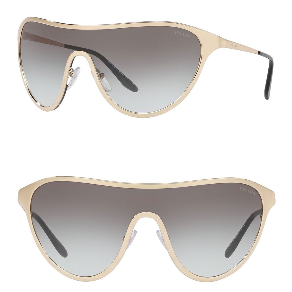 Prada 00mm Cat Eye Shield Sunglasses in Grey